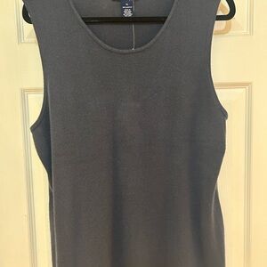 Susan Graver Style Sleeveless Knit Sweater Tank XL NWT Navy Blue QVC